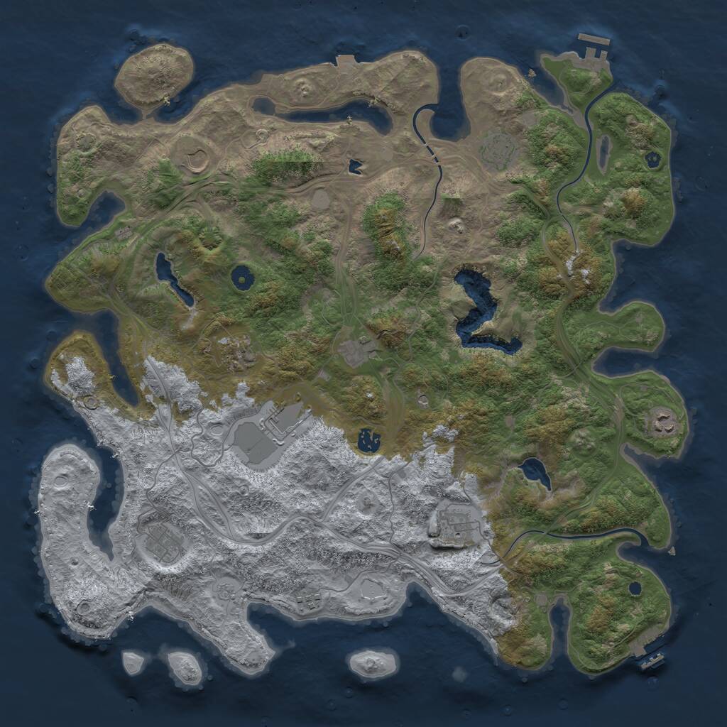 Rust Map: Procedural Map, Size: 4600, Seed: 88788887, 16 Monuments