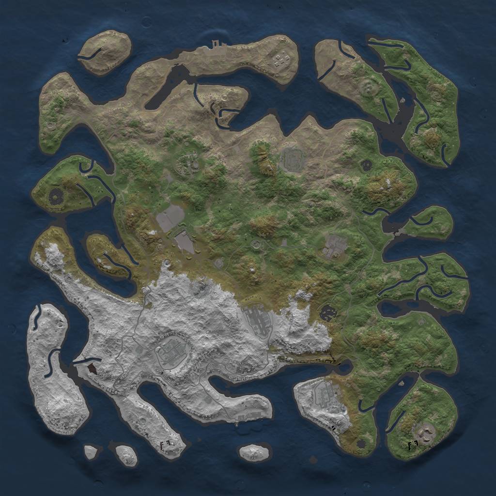 Rust Map: Procedural Map, Size: 4600, Seed: 88788887, 15 Monuments