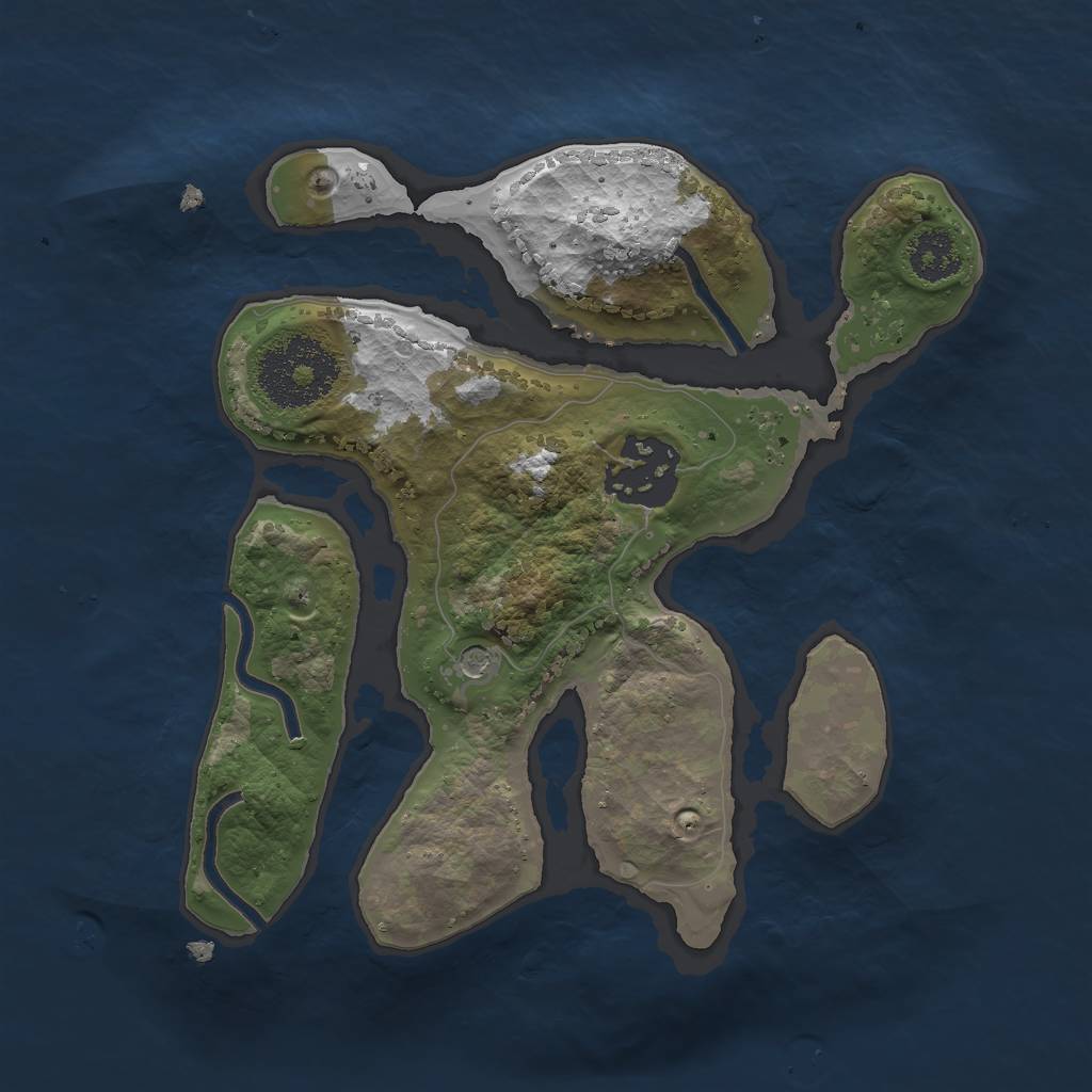 Rust Map: Procedural Map, Size: 2200, Seed: 628342, 4 Monuments