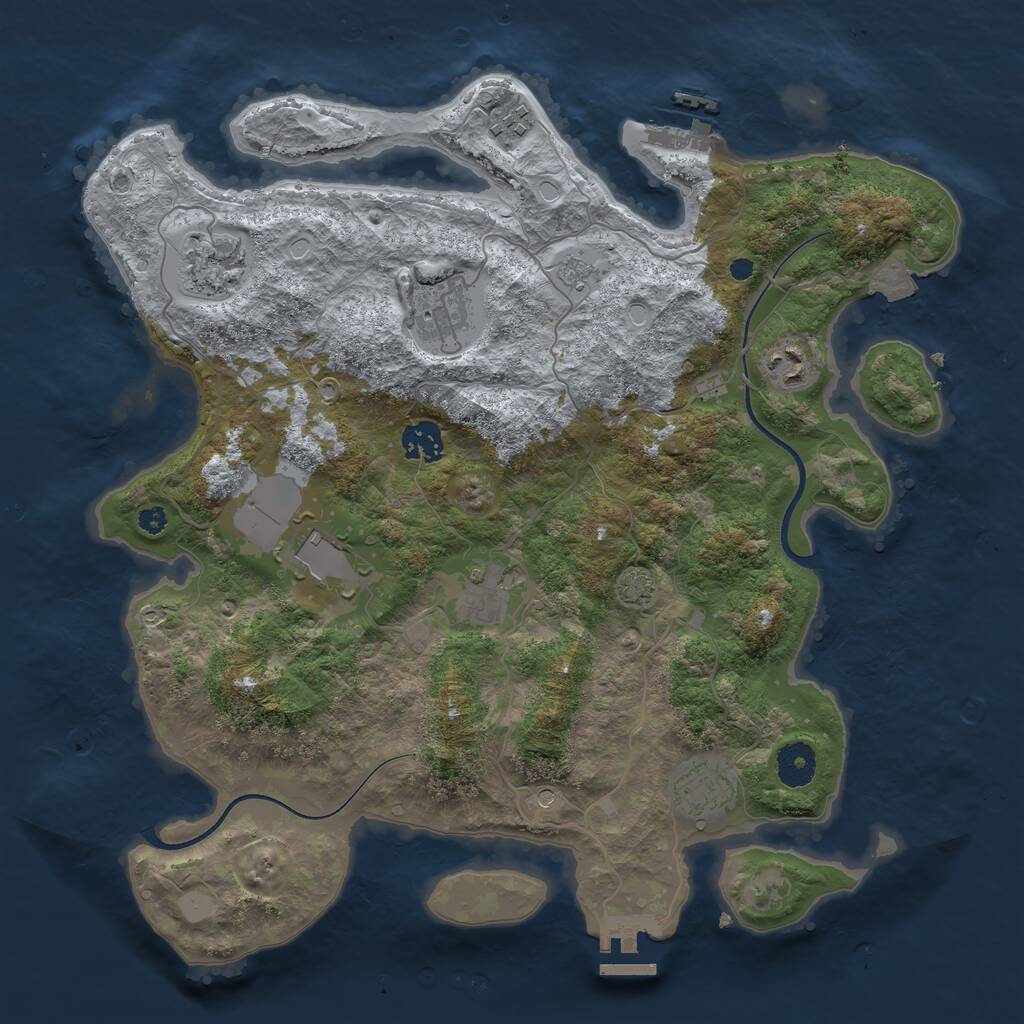 Rust Map: Procedural Map, Size: 3650, Seed: 15, 14 Monuments