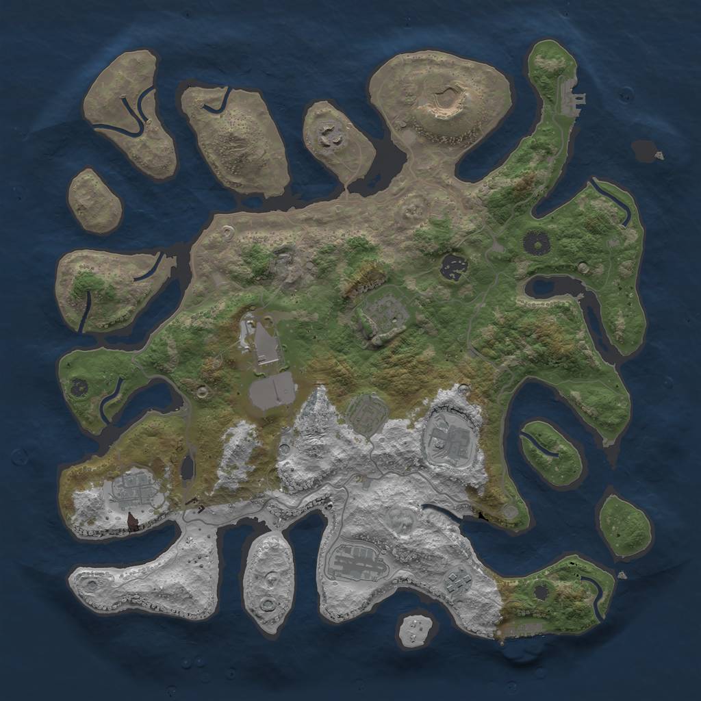 Rust Map: Procedural Map, Size: 4000, Seed: 755791286, 15 Monuments