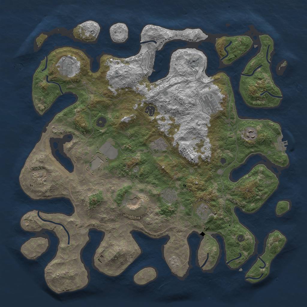 Rust Map: Procedural Map, Size: 4500, Seed: 1671136770, 16 Monuments