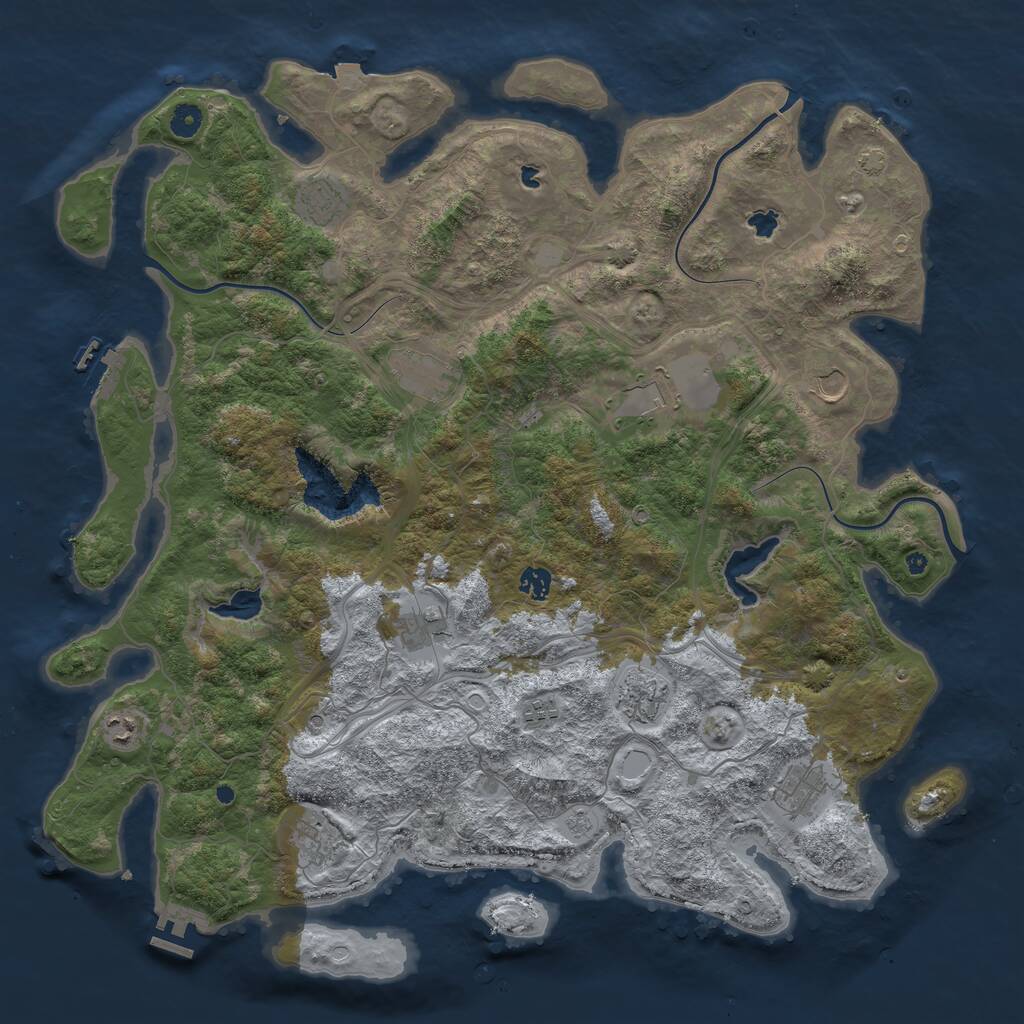Rust Map: Procedural Map, Size: 4700, Seed: 49526, 17 Monuments