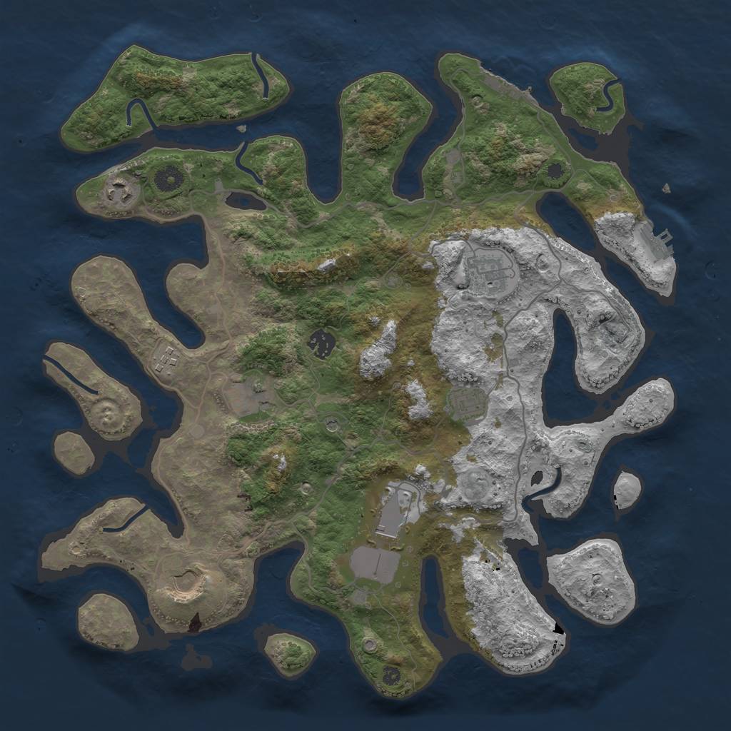 Rust Map: Procedural Map, Size: 4000, Seed: 1537594, 13 Monuments