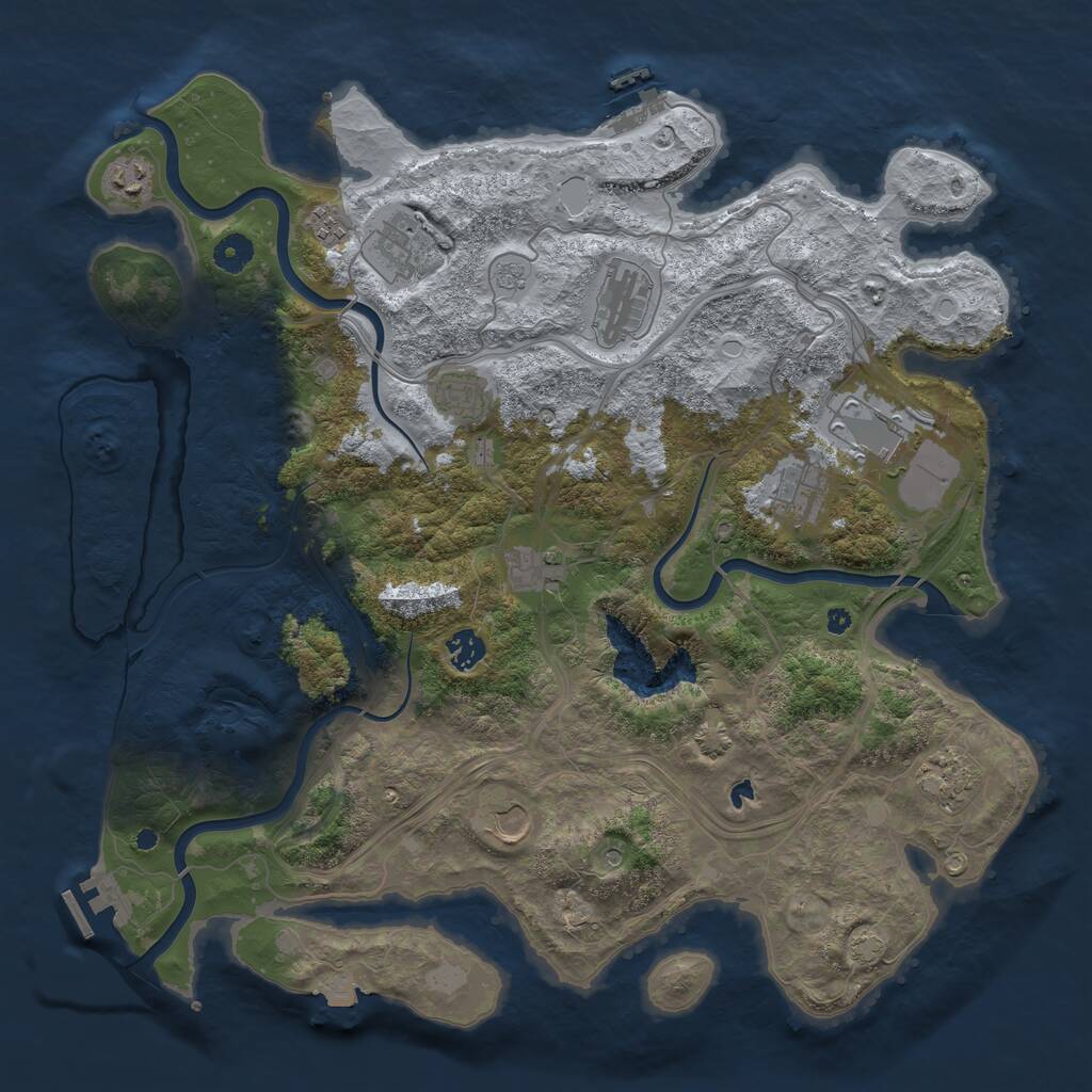 Rust Map: Procedural Map, Size: 4250, Seed: 26576, 17 Monuments