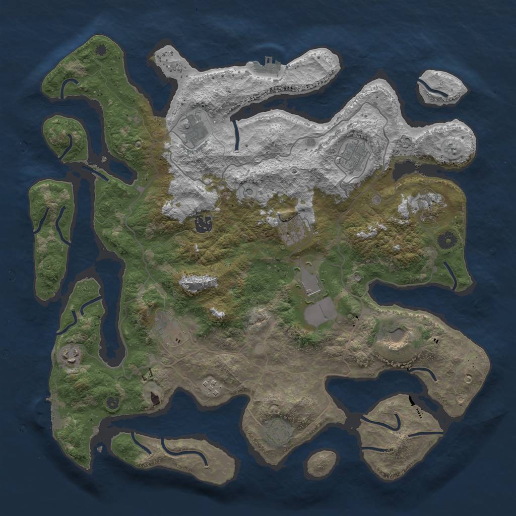 Rust Map: Procedural Map, Size: 4250, Seed: 26576, 16 Monuments