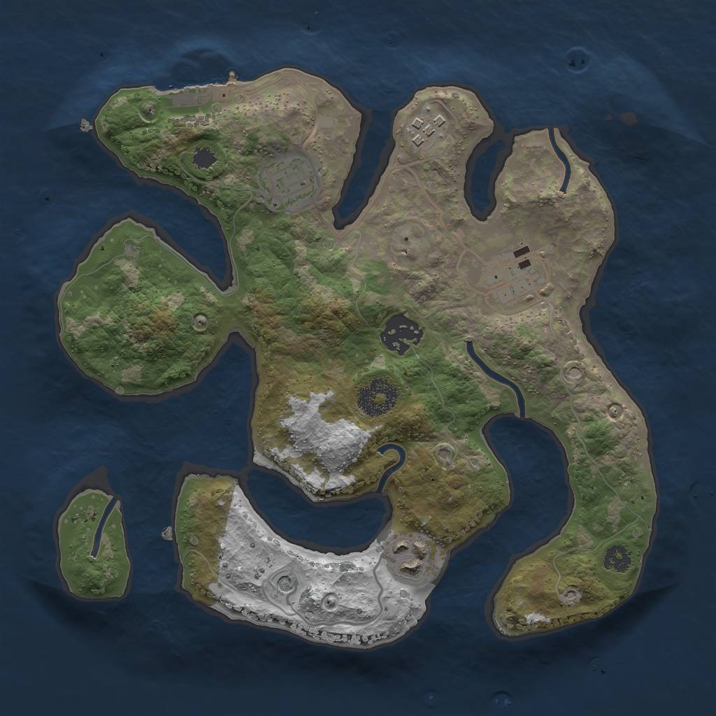 Rust Map: Procedural Map, Size: 2750, Seed: 50821, 9 Monuments