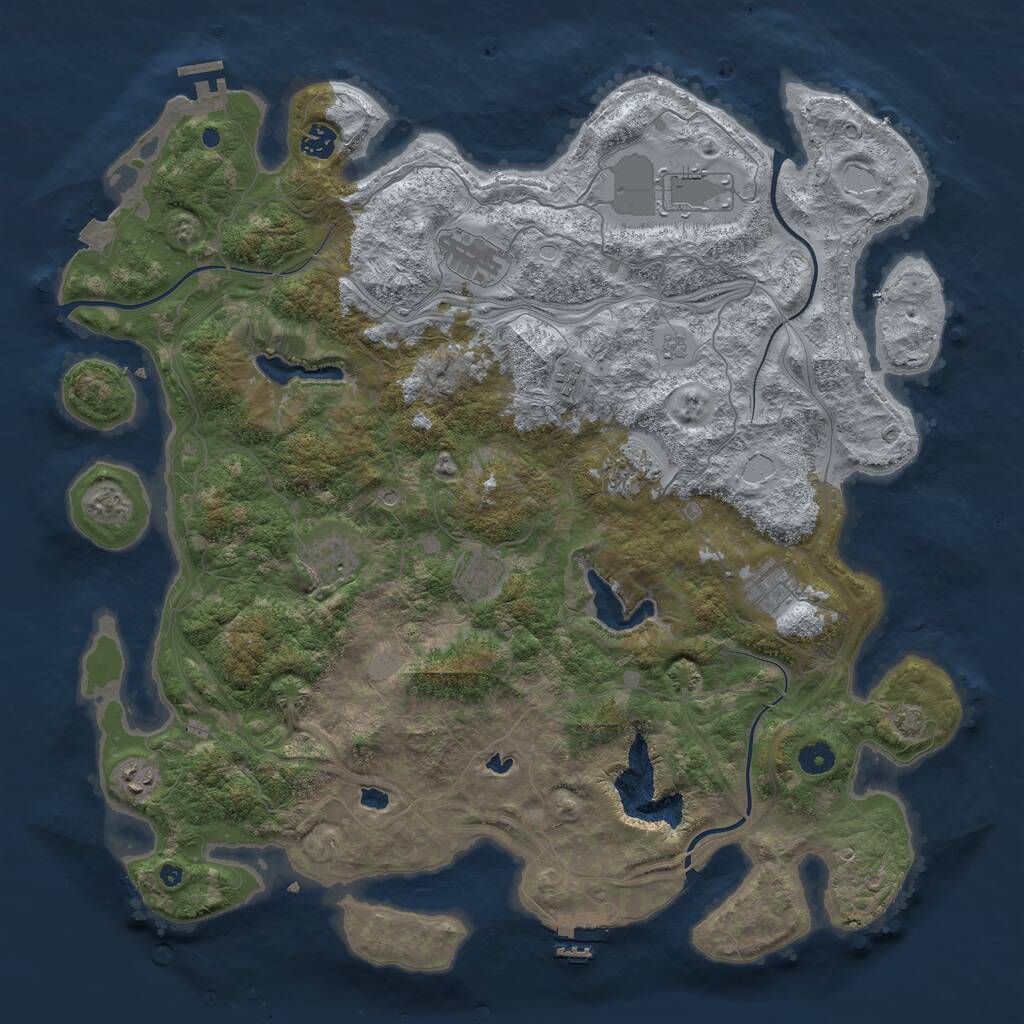 Rust Map: Procedural Map, Size: 4500, Seed: 516546, 15 Monuments