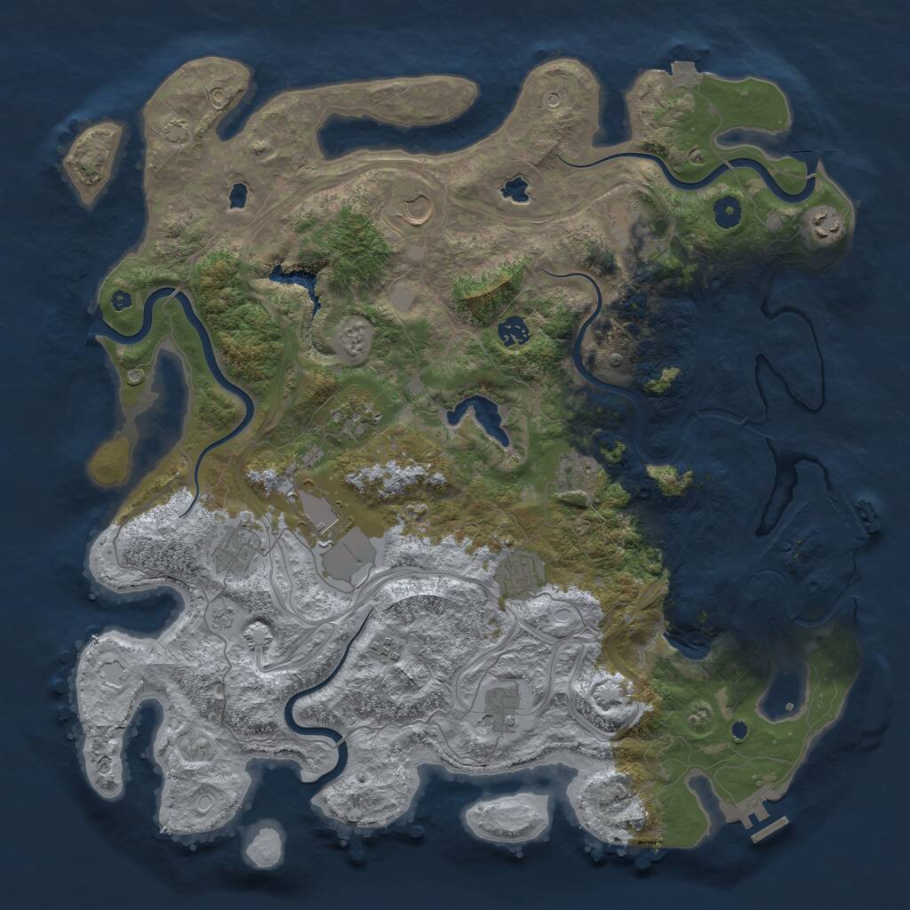 Rust Map: Procedural Map, Size: 4500, Seed: 485448, 17 Monuments