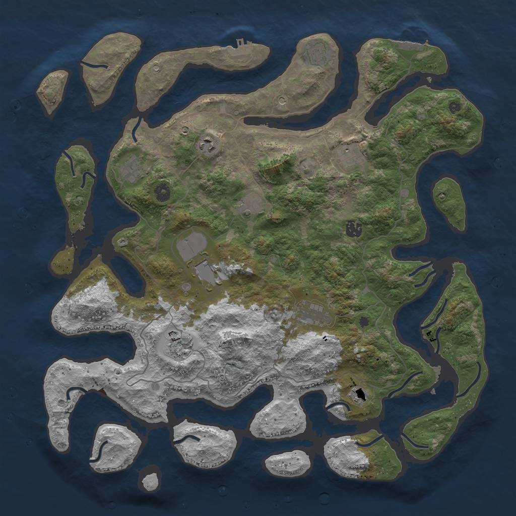 Rust Map: Procedural Map, Size: 4500, Seed: 485448, 15 Monuments