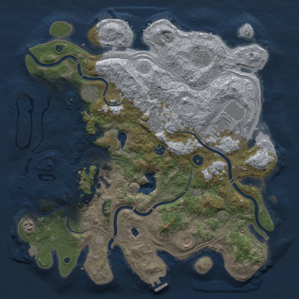 Rust Map: Procedural Map, Size: 4250, Seed: 587630483, 15 Monuments