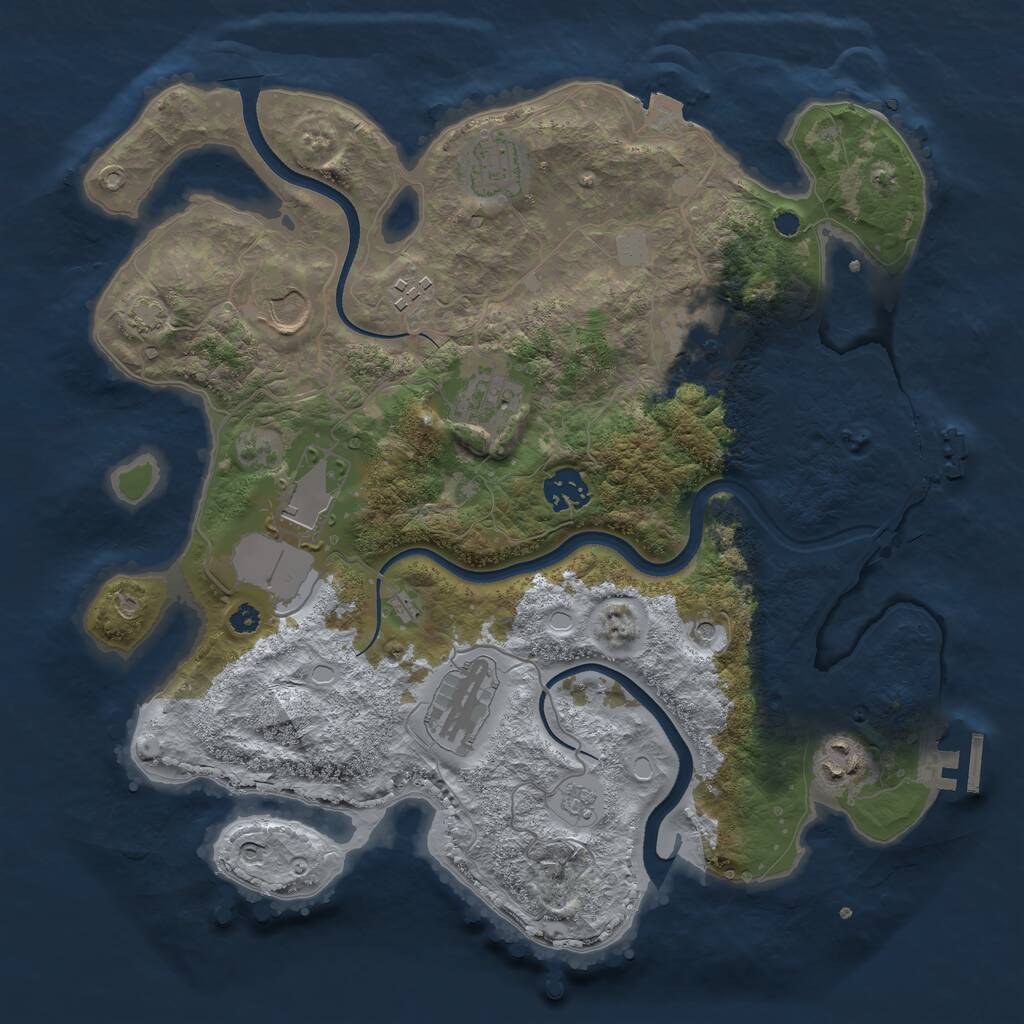Rust Map: Procedural Map, Size: 3511, Seed: 404040, 15 Monuments