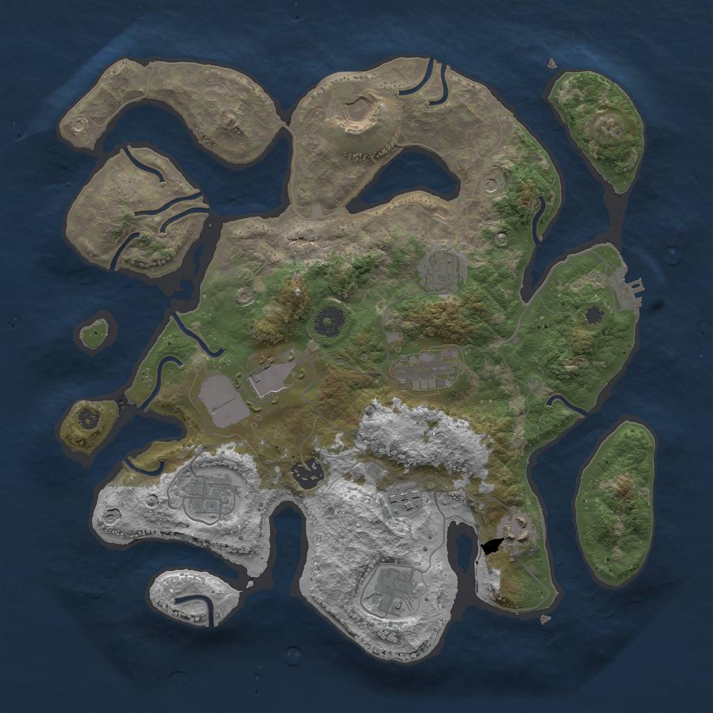 Rust Map: Procedural Map, Size: 3511, Seed: 404040, 13 Monuments