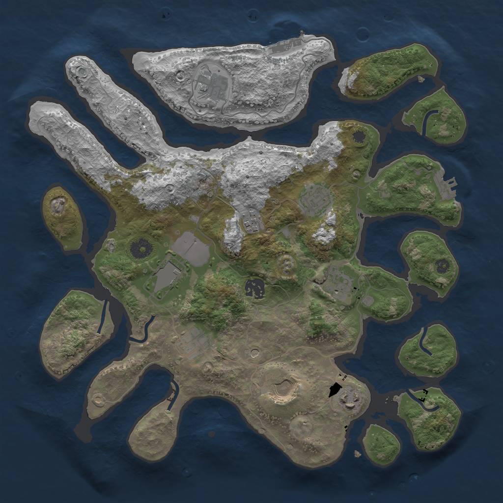 Rust Map: Procedural Map, Size: 3600, Seed: 1755120939, 14 Monuments