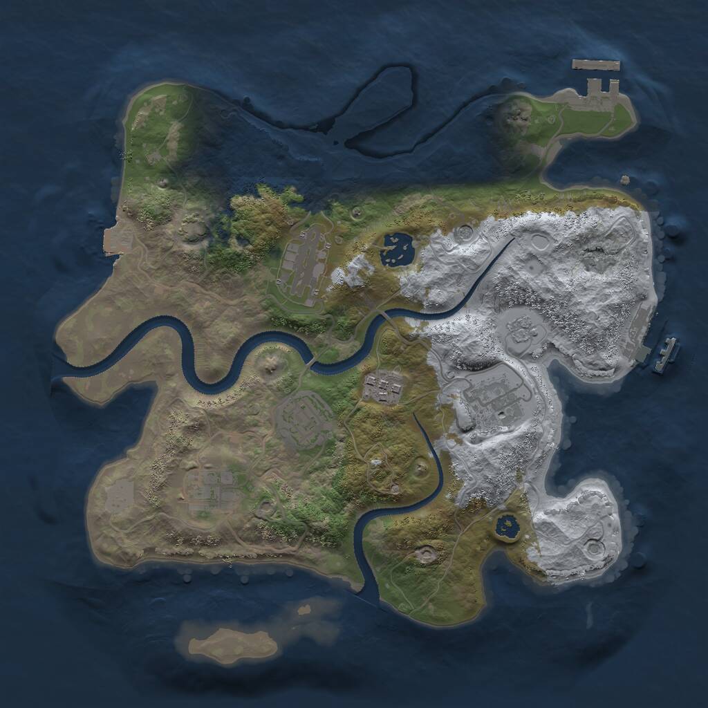 Rust Map: Procedural Map, Size: 3000, Seed: 2301, 12 Monuments