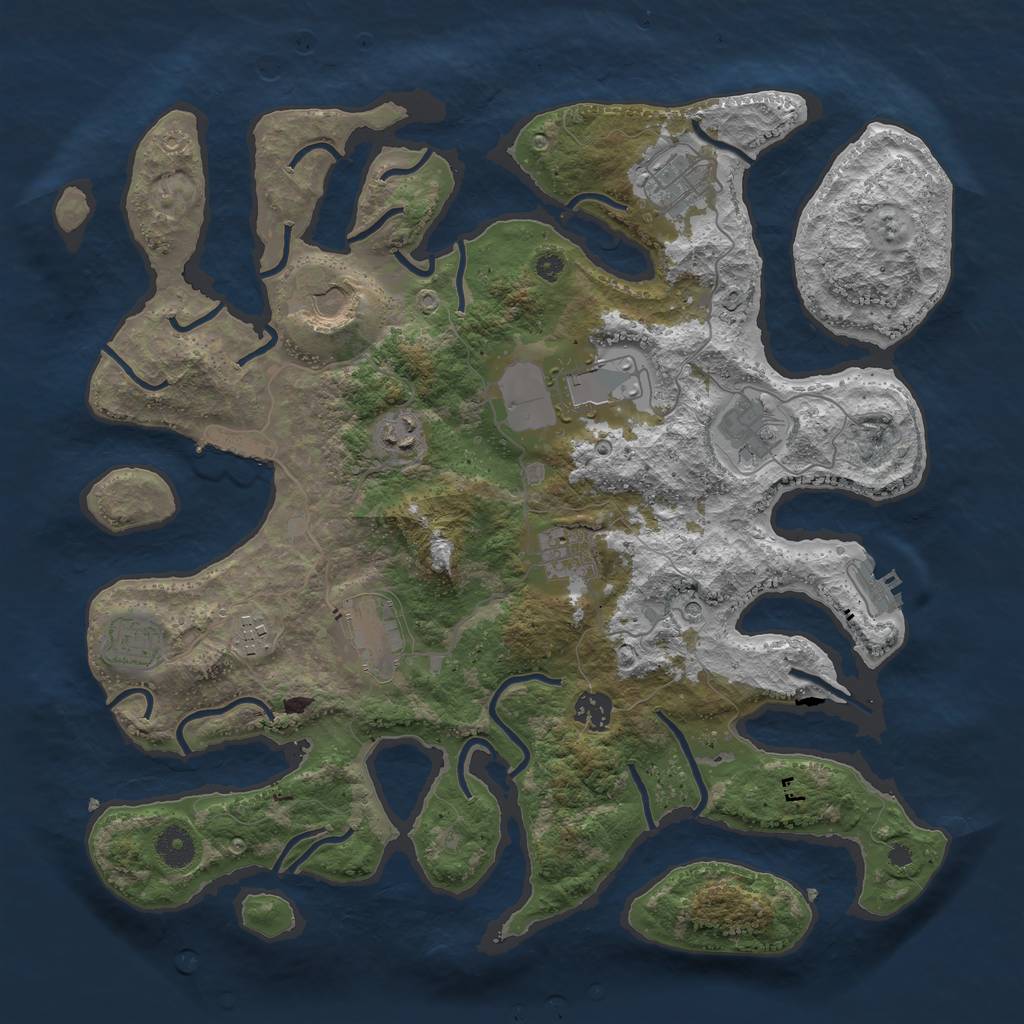 Rust Map: Procedural Map, Size: 3900, Seed: 21871110, 15 Monuments