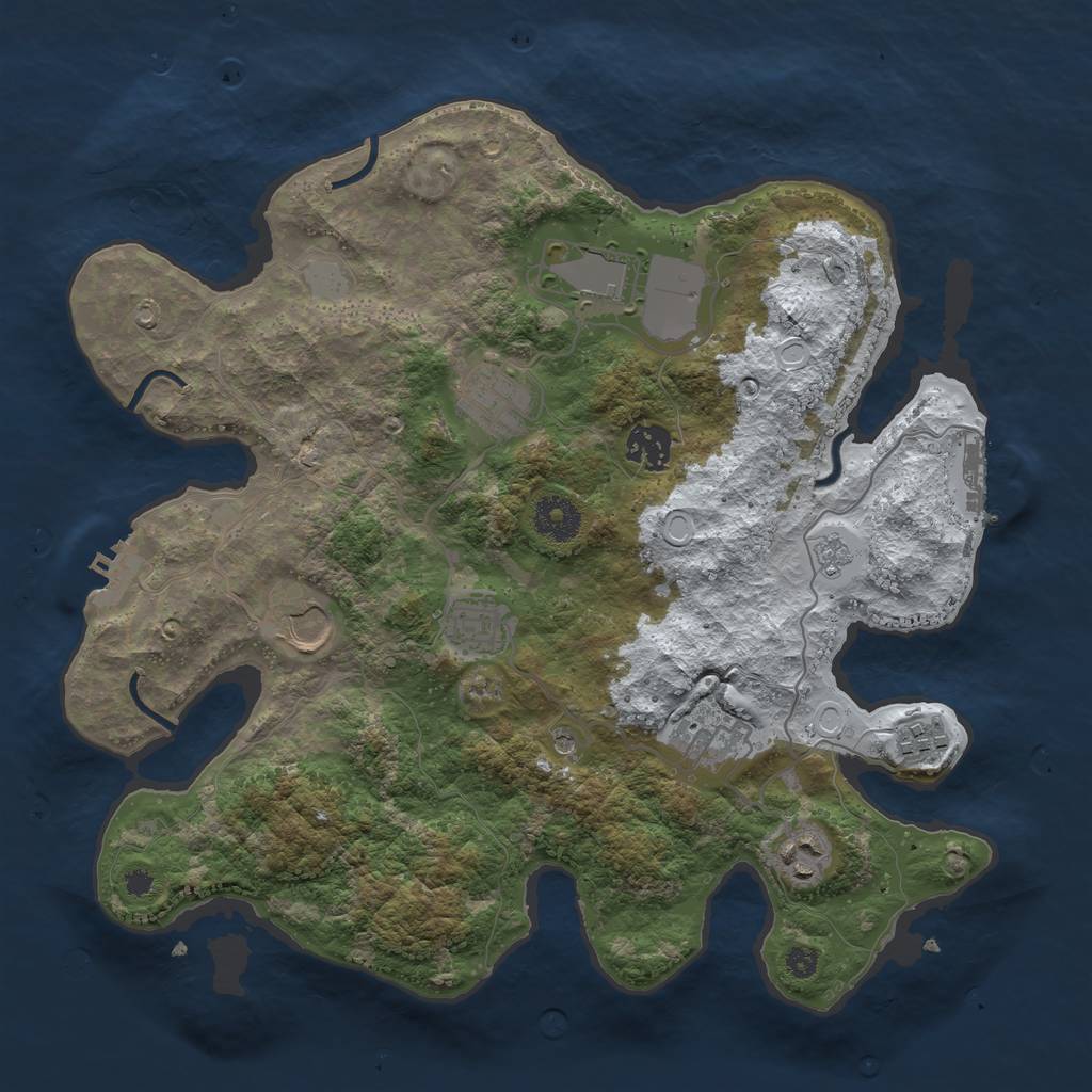 Rust Map: Procedural Map, Size: 3500, Seed: 99502, 17 Monuments