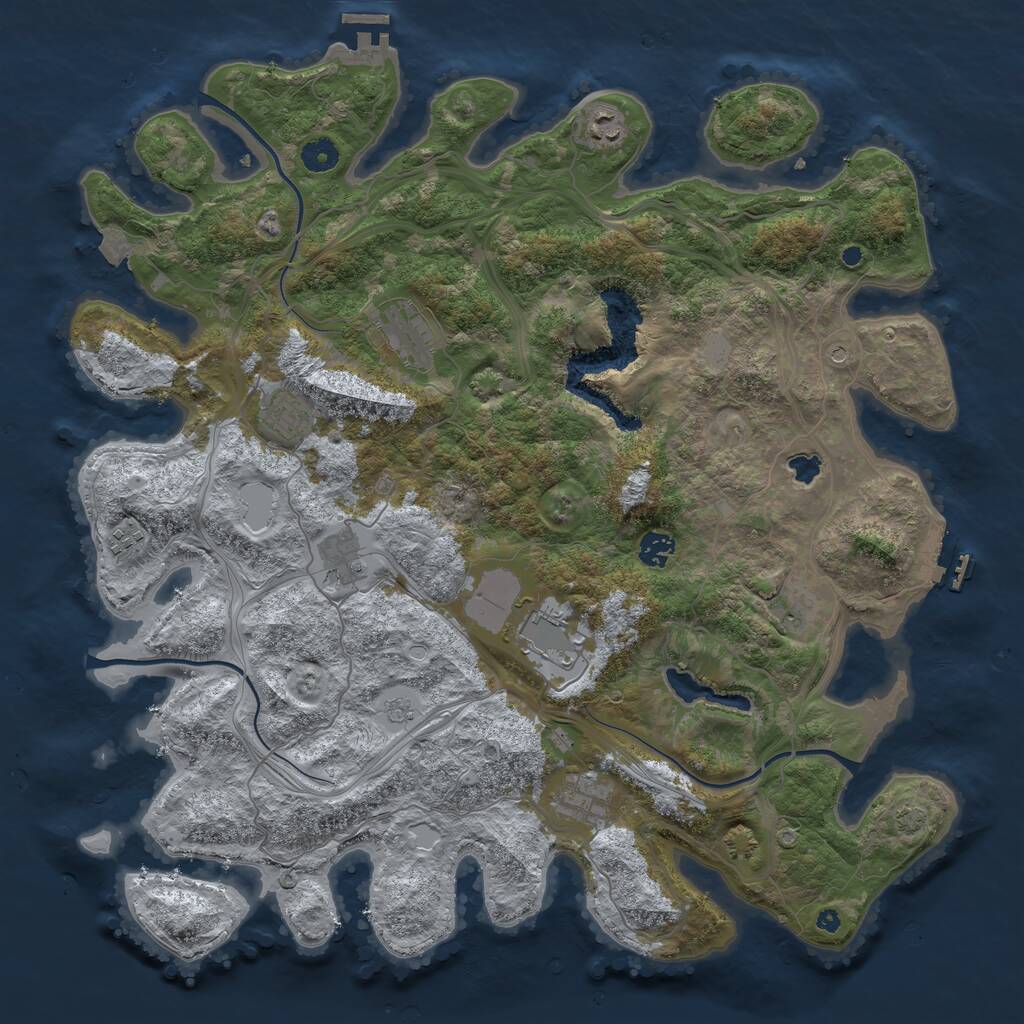 Rust Map: Procedural Map, Size: 4350, Seed: 99445, 15 Monuments