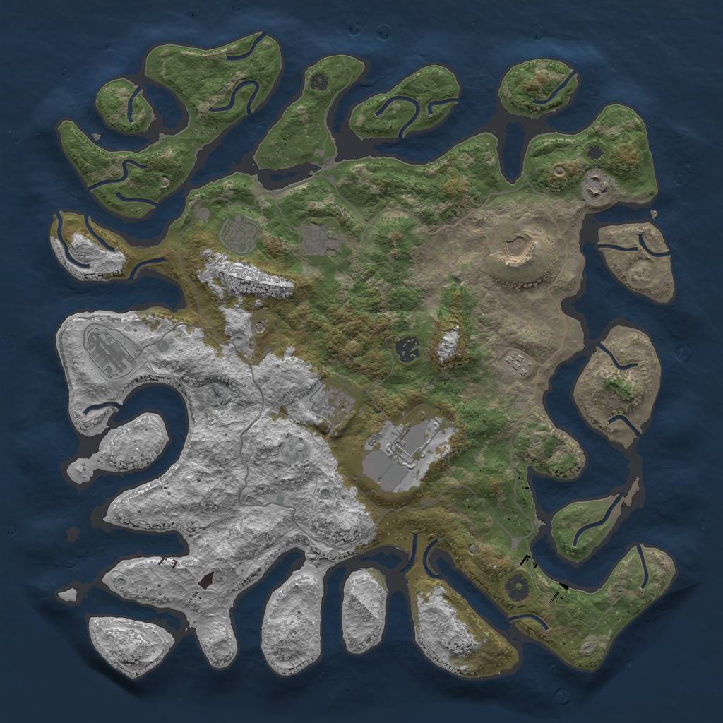 Rust Map: Procedural Map, Size: 4350, Seed: 99445, 12 Monuments