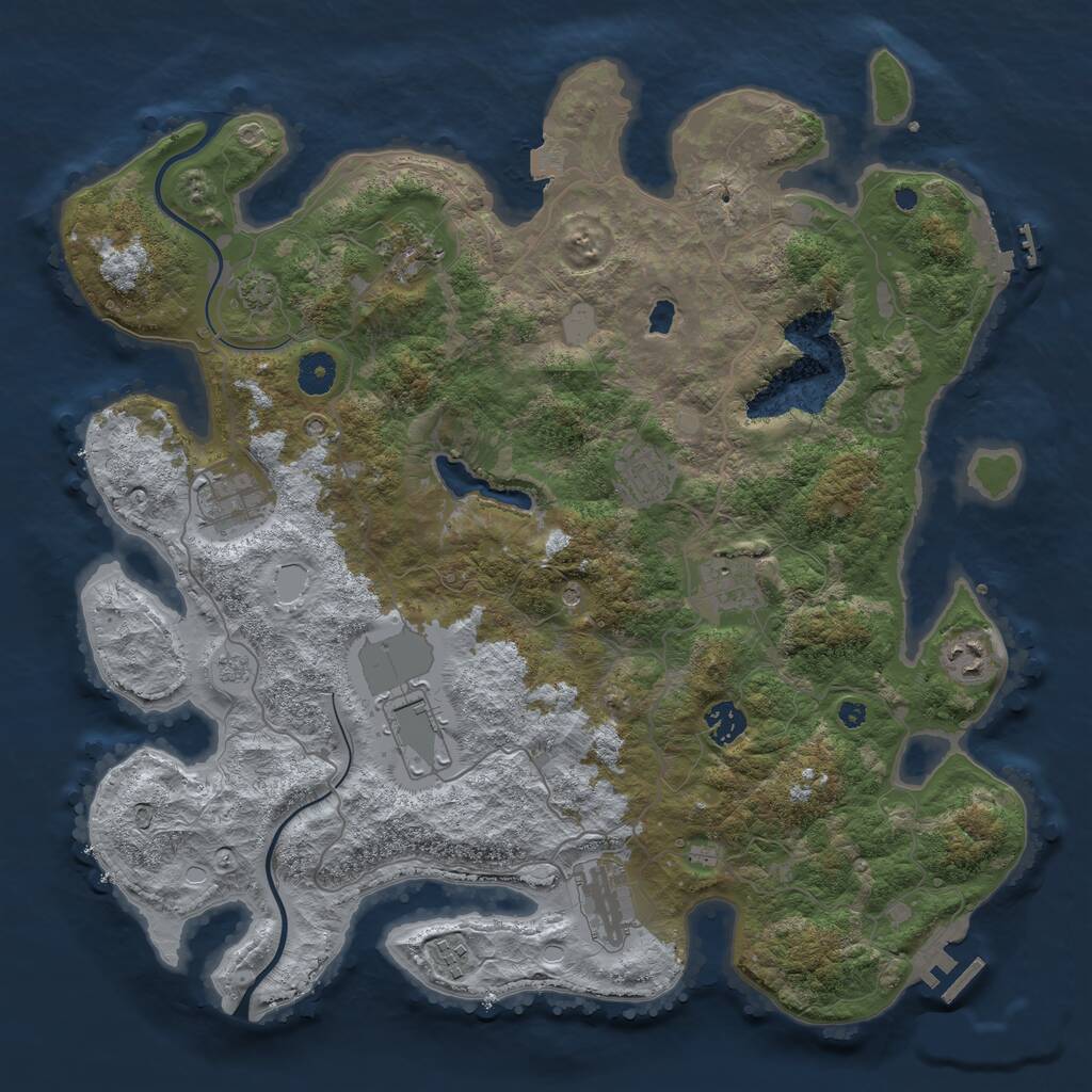 Rust Map: Procedural Map, Size: 4000, Seed: 315465, 15 Monuments