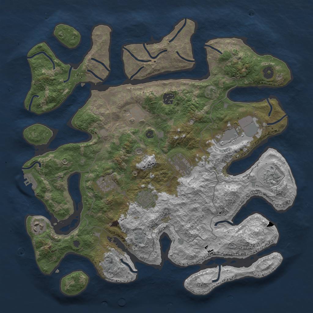 Rust Map: Procedural Map, Size: 4000, Seed: 1523741960, 13 Monuments