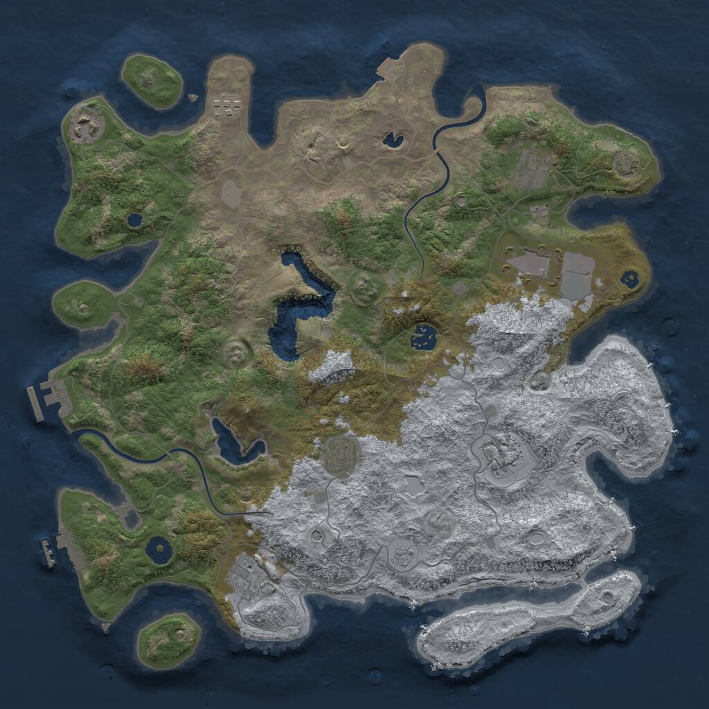 Rust Map: Procedural Map, Size: 4000, Seed: 1523741960, 14 Monuments