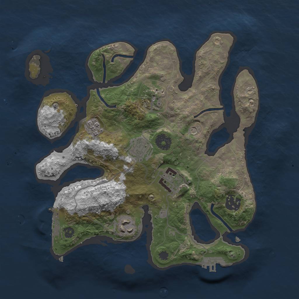 Rust Map: Procedural Map, Size: 2800, Seed: 465121, 11 Monuments