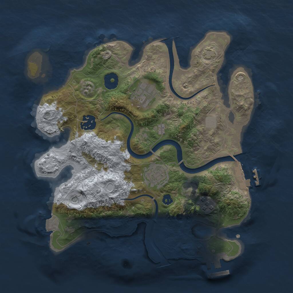 Rust Map: Procedural Map, Size: 2800, Seed: 465121, 9 Monuments