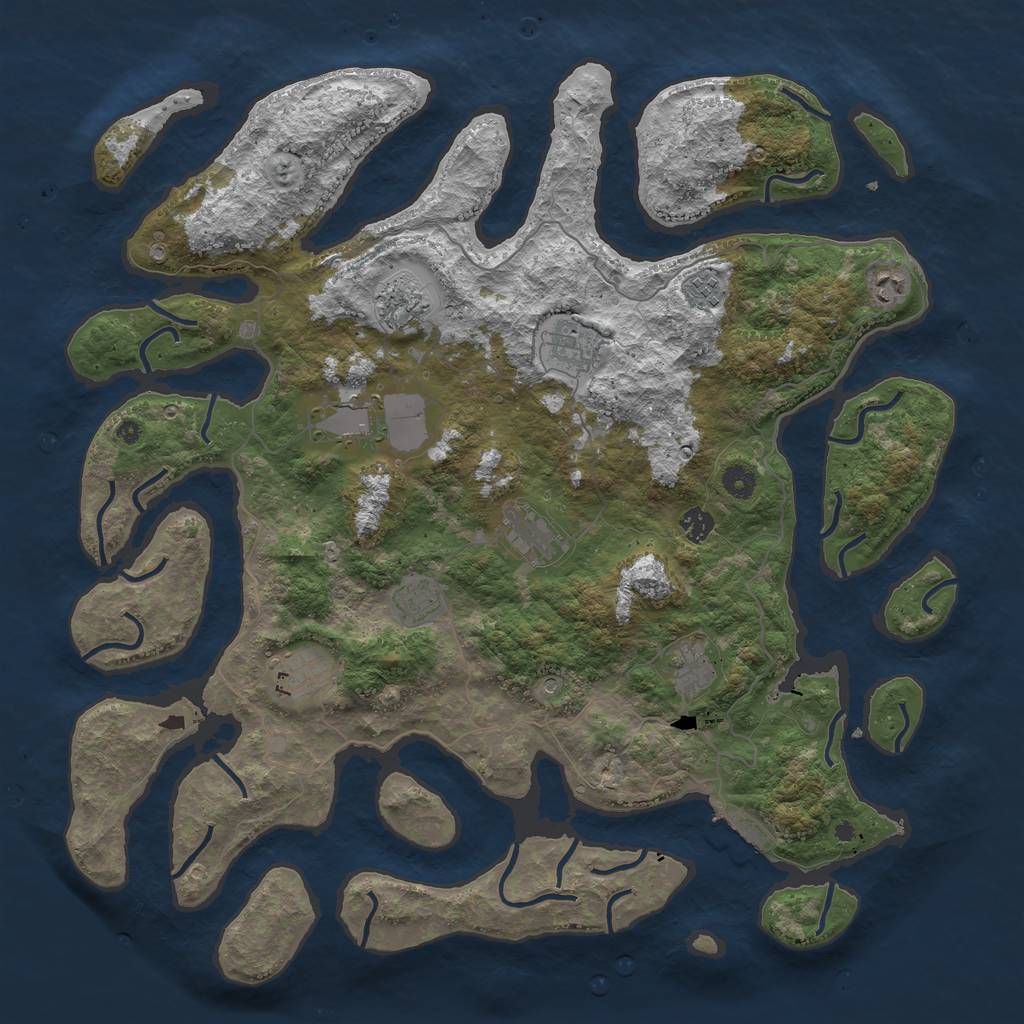 Rust Map: Procedural Map, Size: 4600, Seed: 598765, 14 Monuments