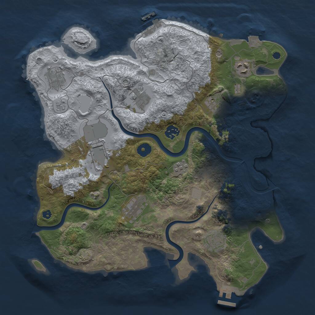 Rust Map: Procedural Map, Size: 3500, Seed: 197574941, 15 Monuments