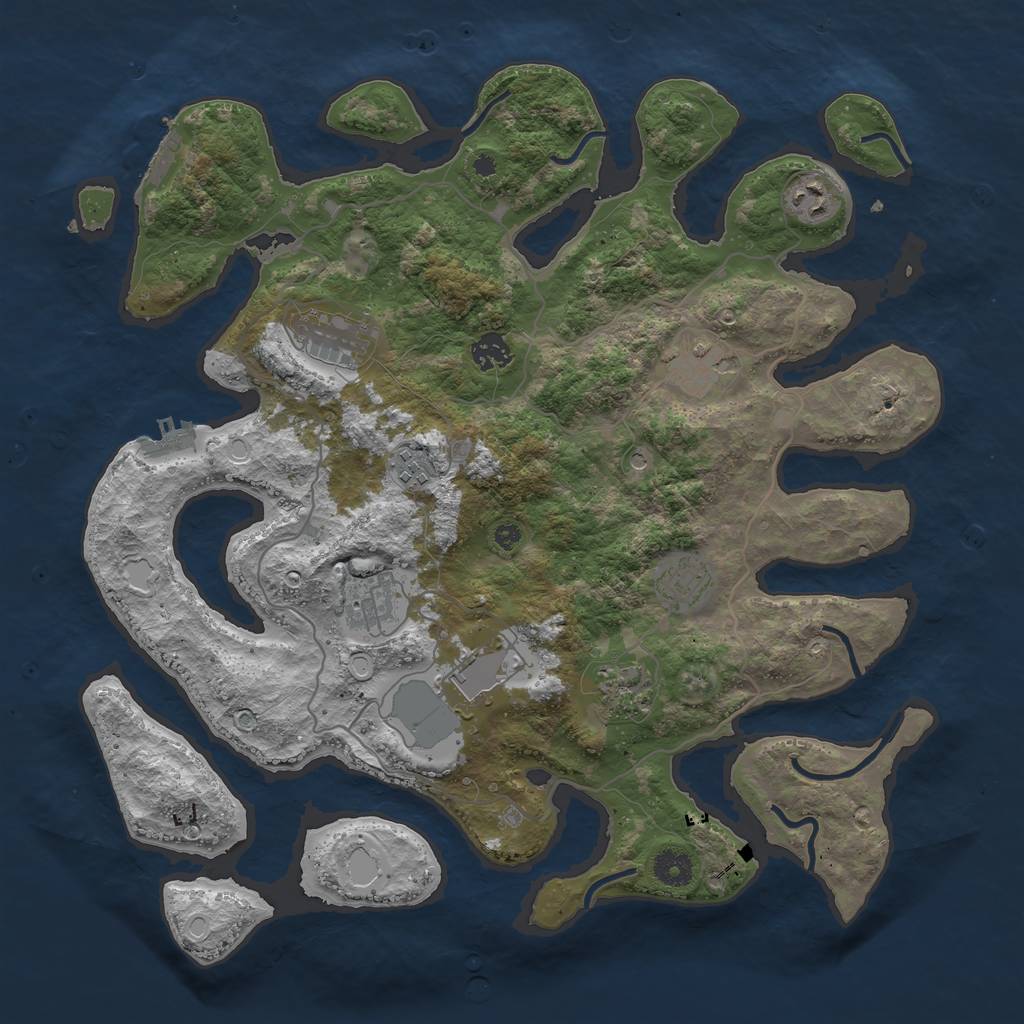 Rust Map: Procedural Map, Size: 4000, Seed: 265387253, 14 Monuments