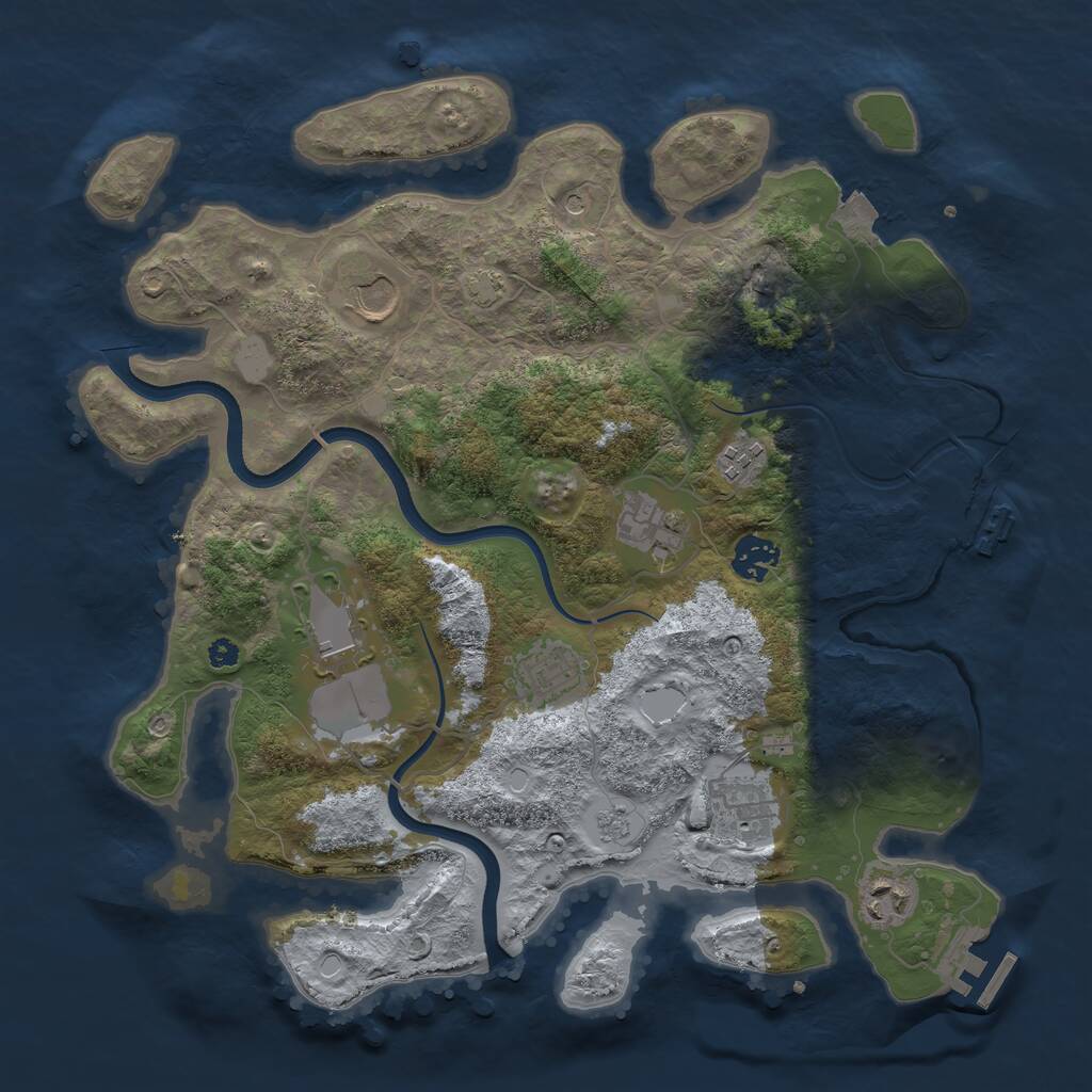 Rust Map: Procedural Map, Size: 3600, Seed: 1448919350, 14 Monuments