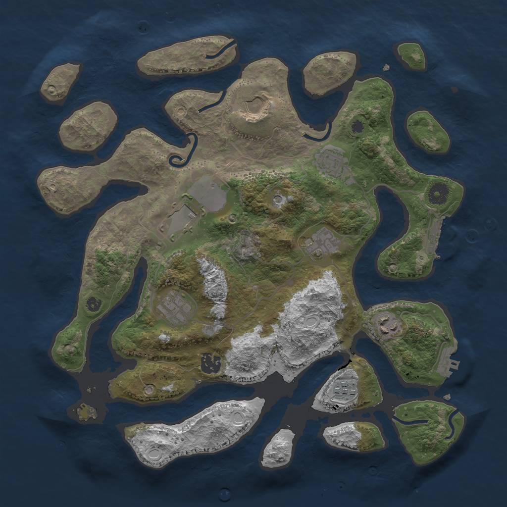 Rust Map: Procedural Map, Size: 3600, Seed: 1448919350, 13 Monuments