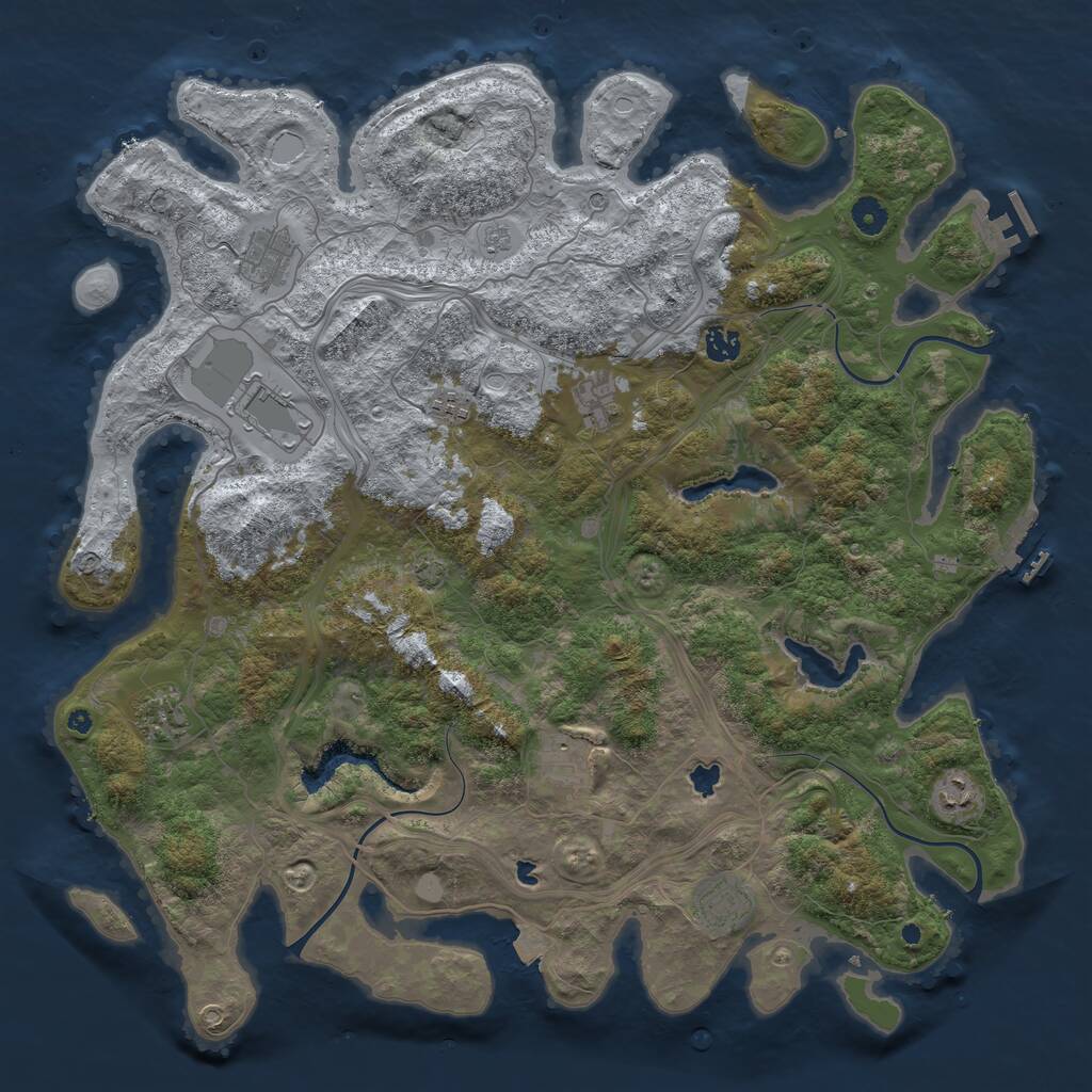 Rust Map: Procedural Map, Size: 4500, Seed: 1848, 15 Monuments