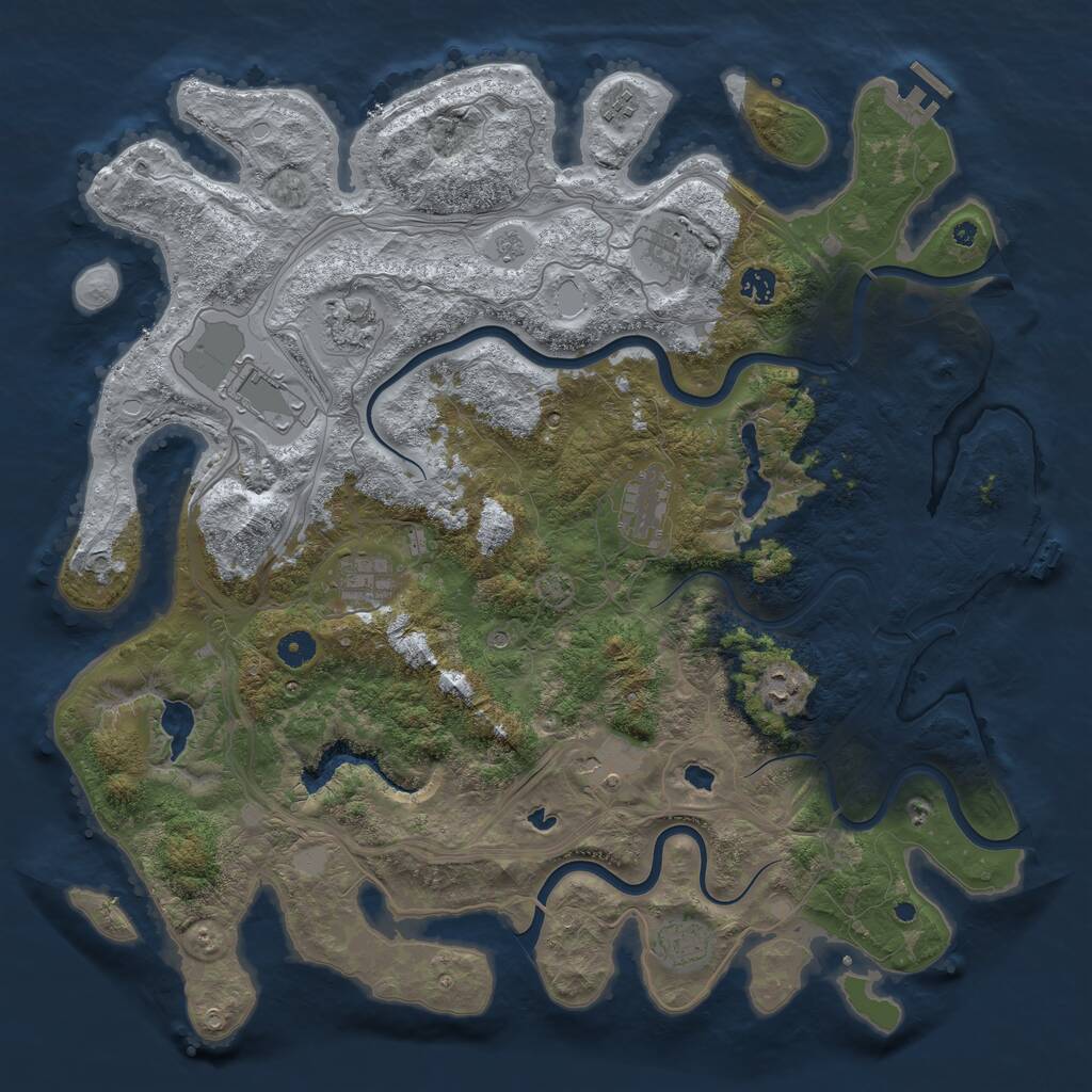 Rust Map: Procedural Map, Size: 4500, Seed: 1848, 16 Monuments