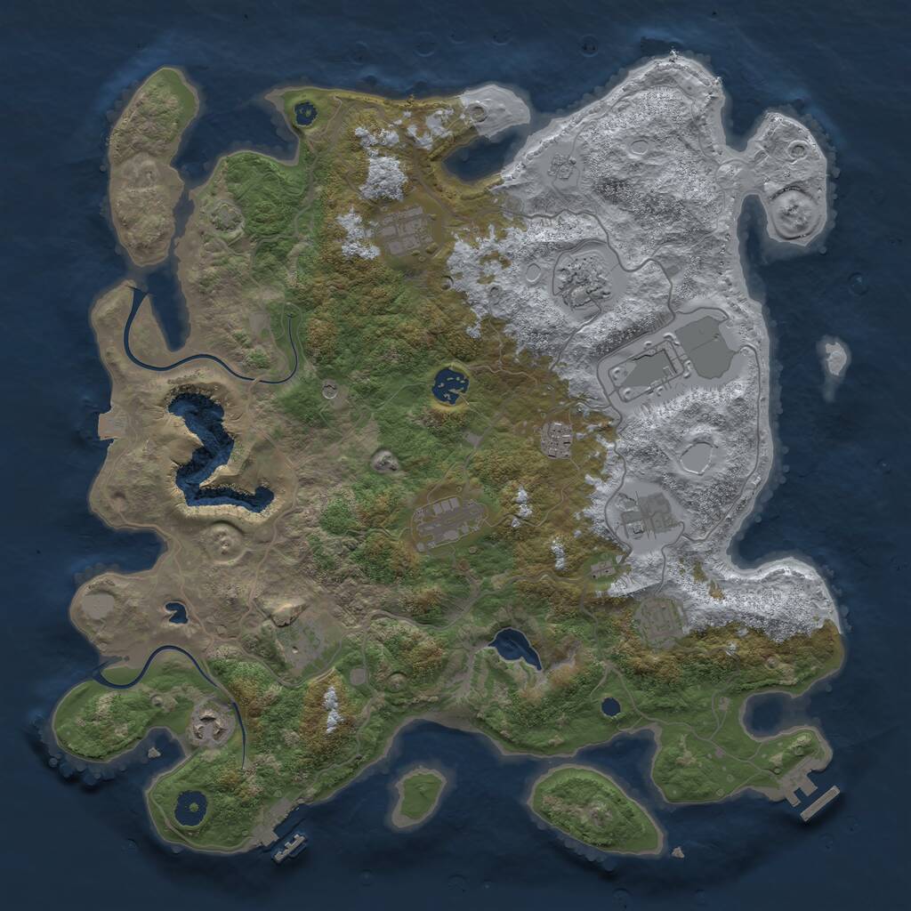 Rust Map: Procedural Map, Size: 4000, Seed: 121939402, 16 Monuments