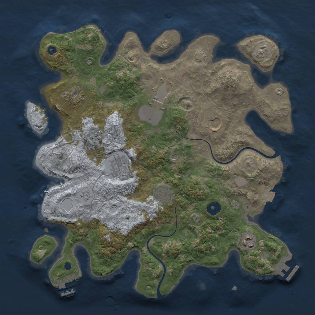 Rust Map: Procedural Map, Size: 3500, Seed: 94715, 13 Monuments