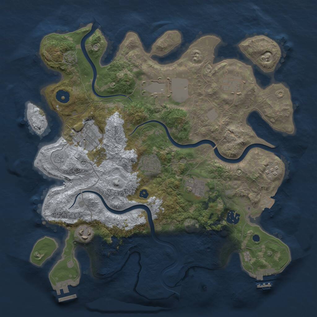 Rust Map: Procedural Map, Size: 3500, Seed: 94715, 14 Monuments