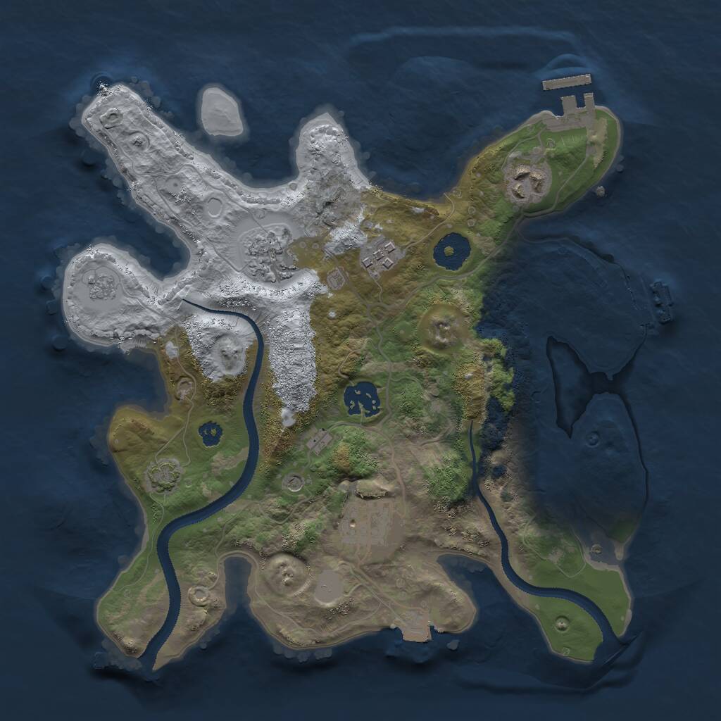 Rust Map: Procedural Map, Size: 3000, Seed: 20630, 11 Monuments
