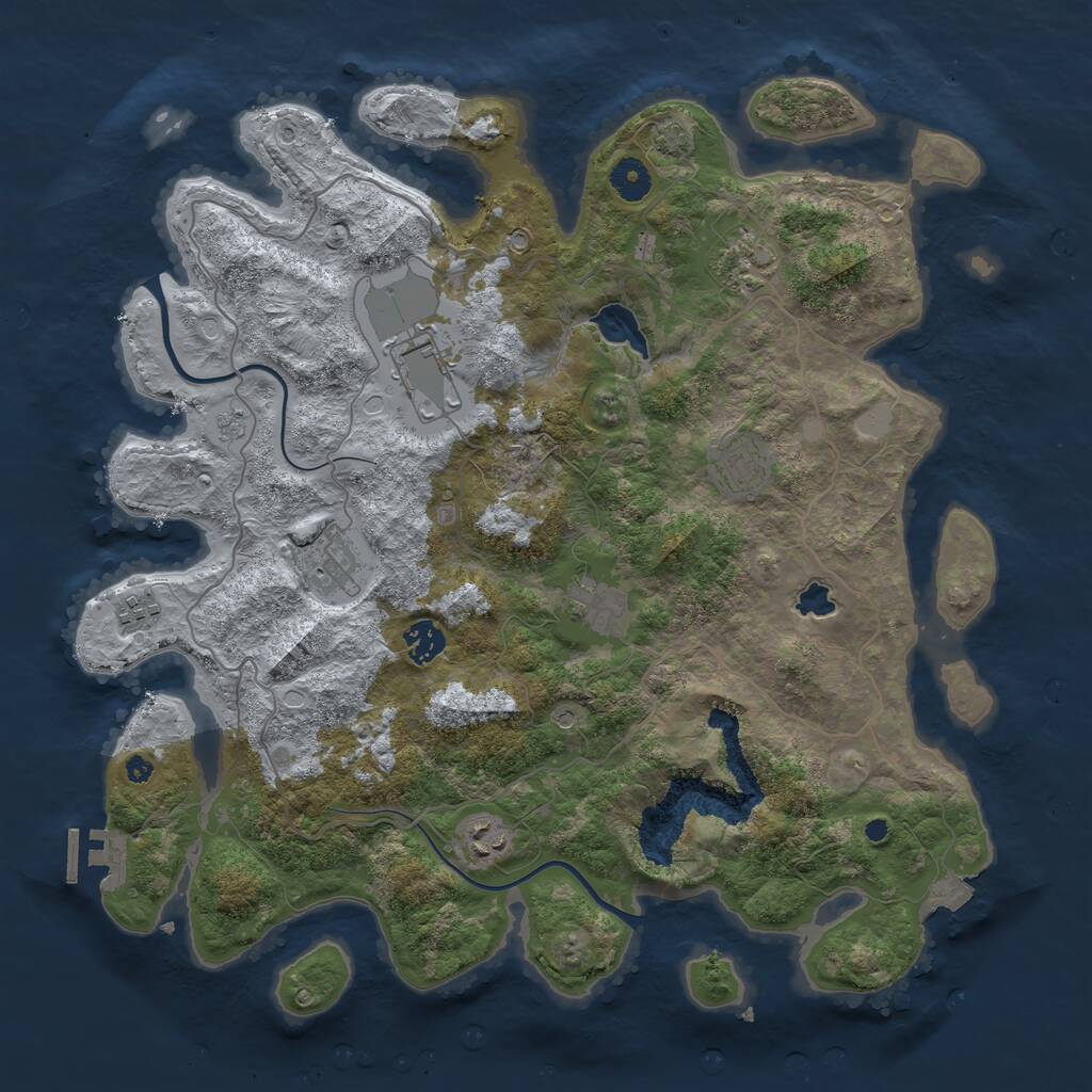 Rust Map: Procedural Map, Size: 4000, Seed: 788641595, 13 Monuments