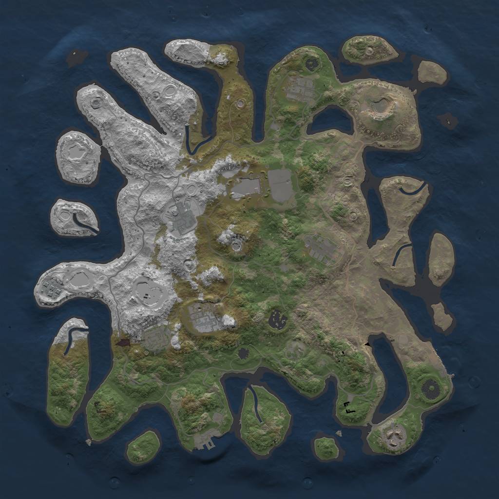 Rust Map: Procedural Map, Size: 4000, Seed: 788641595, 15 Monuments