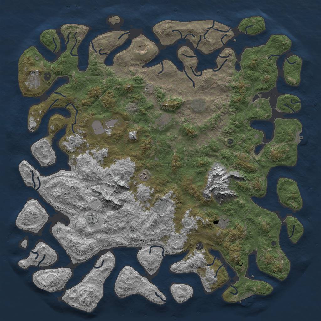 Rust Map: Procedural Map, Size: 6000, Seed: 948288009, 16 Monuments