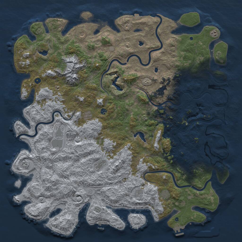 Rust Map: Procedural Map, Size: 6000, Seed: 948288009, 17 Monuments