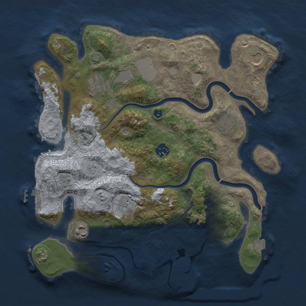 Rust Map: Procedural Map, Size: 3500, Seed: 1318, 14 Monuments