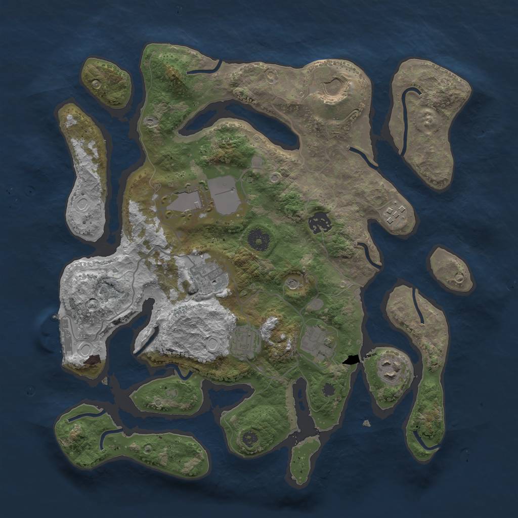 Rust Map: Procedural Map, Size: 3500, Seed: 1318, 12 Monuments