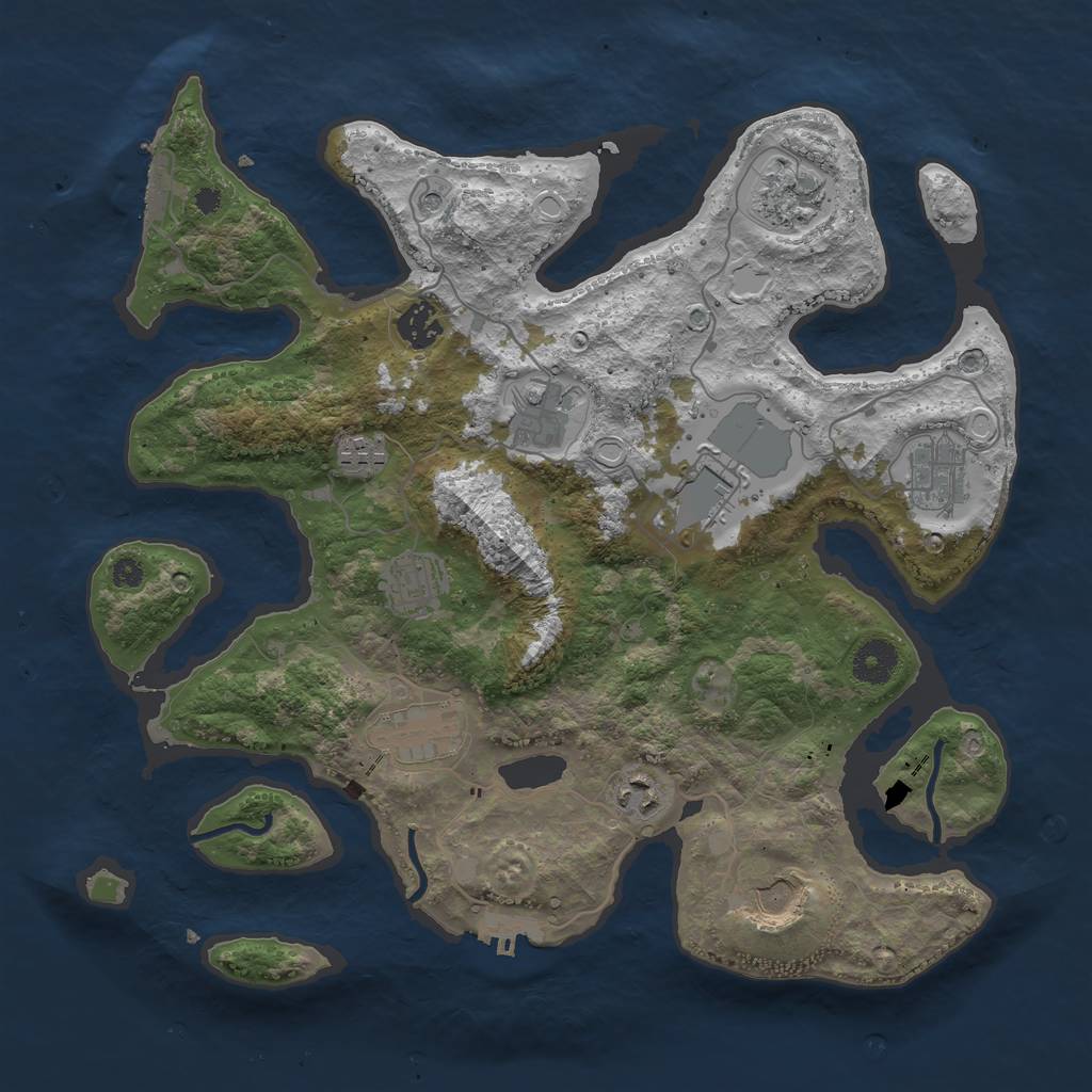 Rust Map: Procedural Map, Size: 3700, Seed: 452920846, 15 Monuments