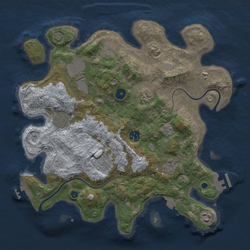 Rust Map: Procedural Map, Size: 3500, Seed: 510316233, 15 Monuments