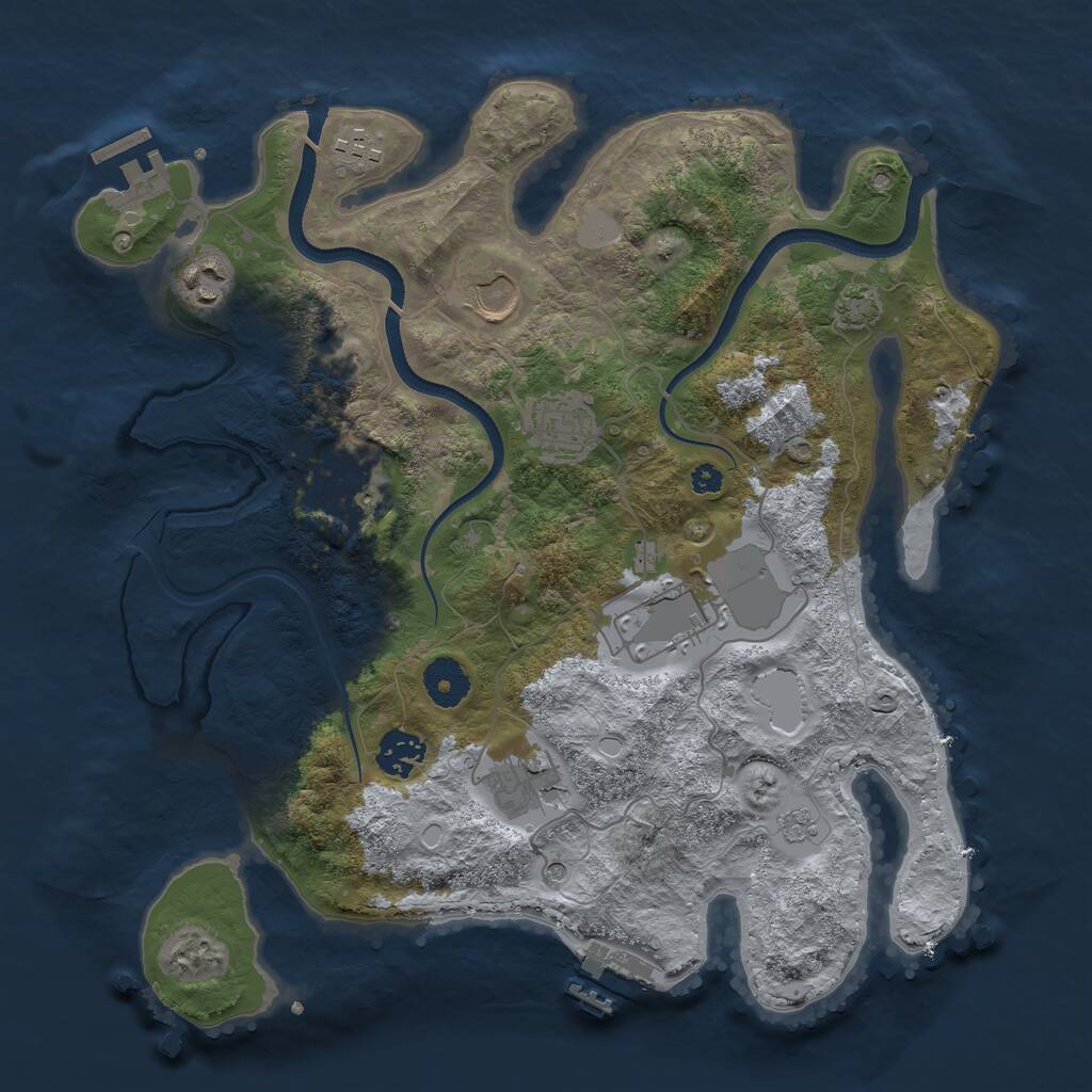 Rust Map: Procedural Map, Size: 3500, Seed: 1757962802, 14 Monuments