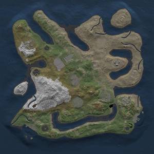 Thumbnail Rust Map: Procedural Map, Size: 3500, Seed: 1628523264, 15 Monuments