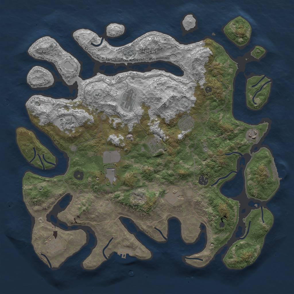 Rust Map: Procedural Map, Size: 4400, Seed: 2083531832, 15 Monuments